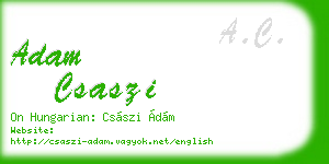 adam csaszi business card
